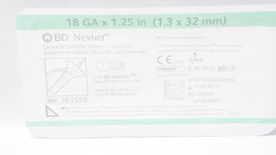 BD 383559 Nexiva Closed IV Catheter System 18Ga 1.25In